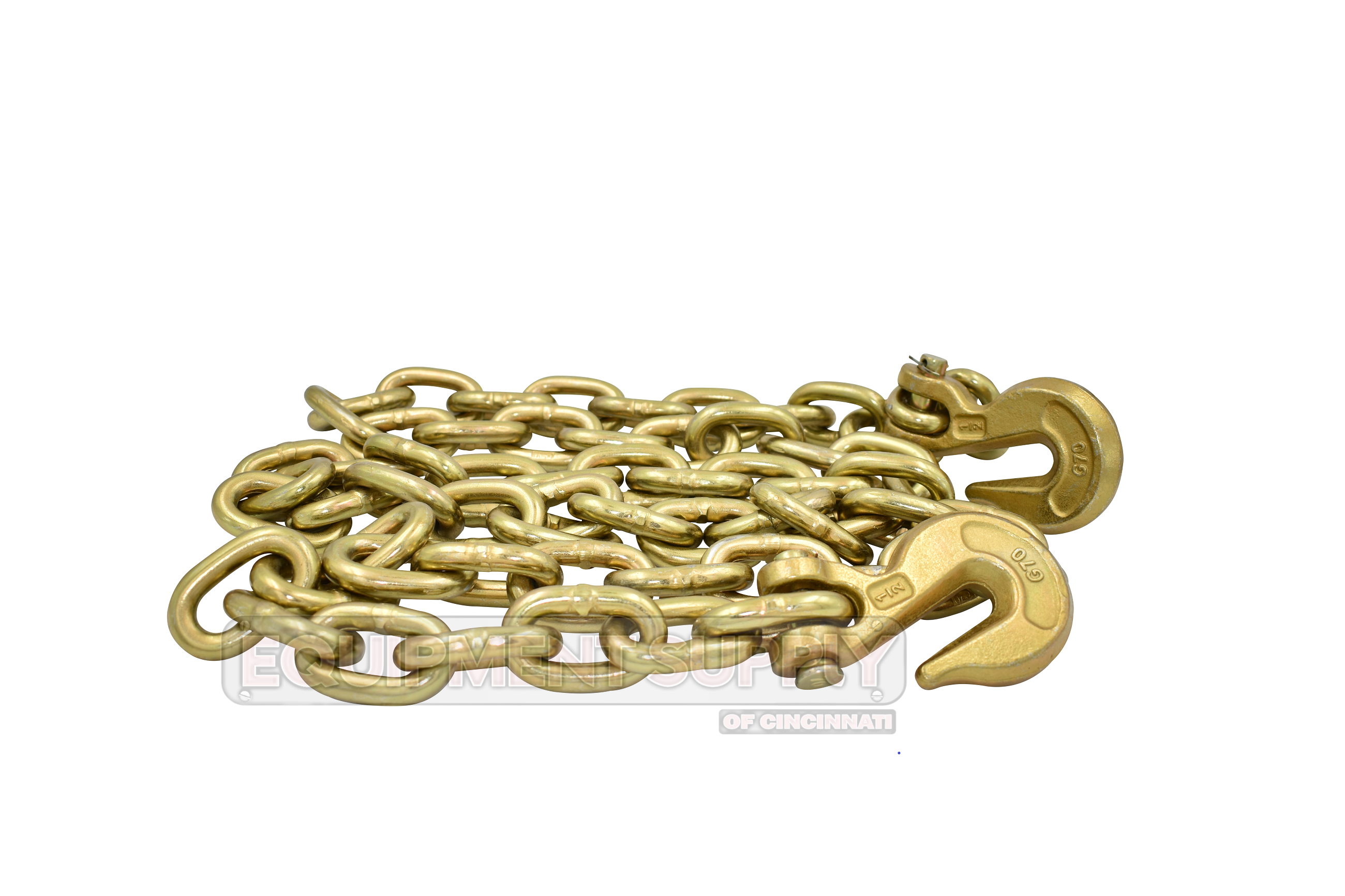 5/16" 10 Foot Feet Grade 70 Transport Binder Chain with Slip Hook and Grab Hook 